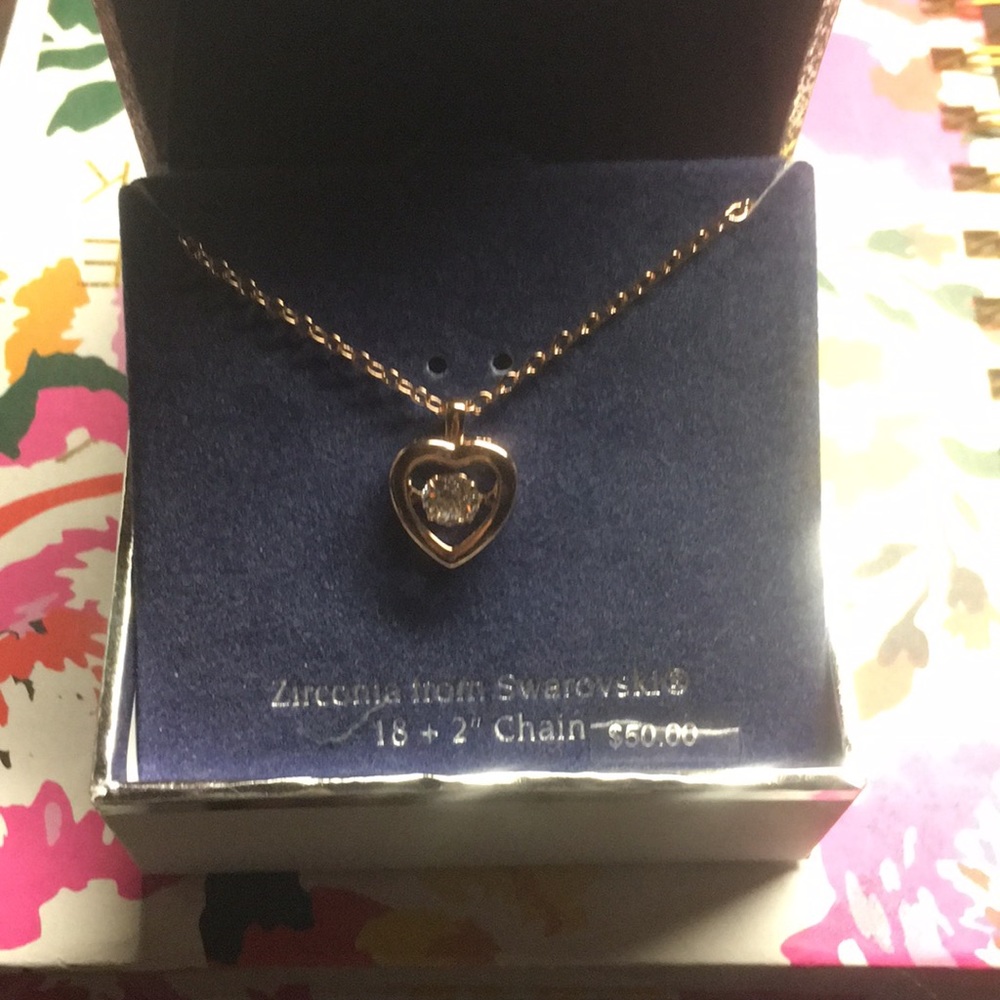 Rose gold color Swarovski Crystal necklace
